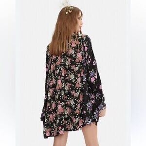 NWT Free People Loretta Floral Printed Oversized Long Sleeve Tunic Small